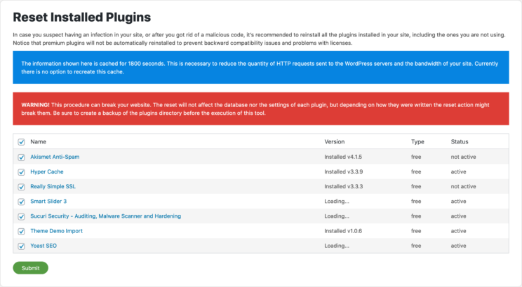 czyszczenie - sucuri plugins