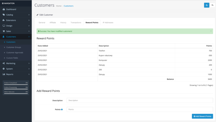 OpenCart - Customers