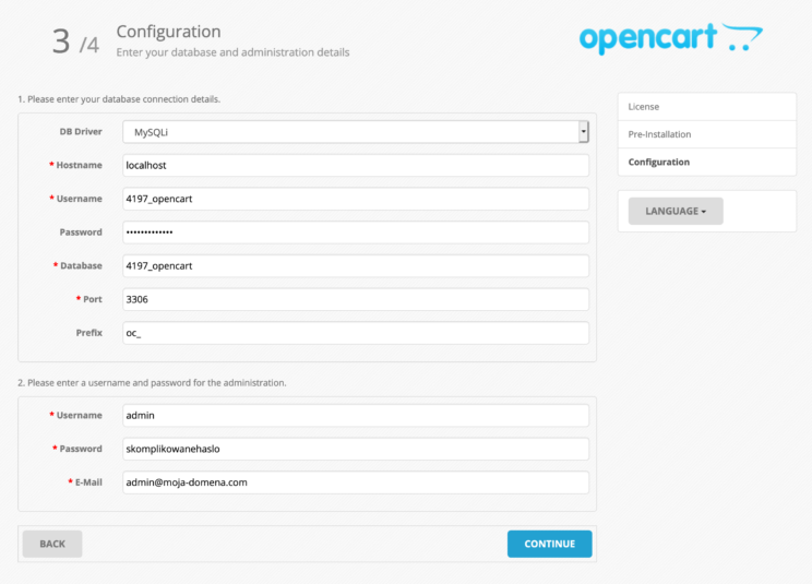 Open Cart - Database